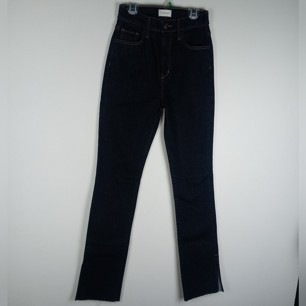 Favorite Daughter Dark Wash Slim Straight Jeans - Dark Blue